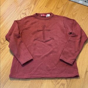 Binghamton knitting Company made in USA vintage crewneck sweater red anchor M